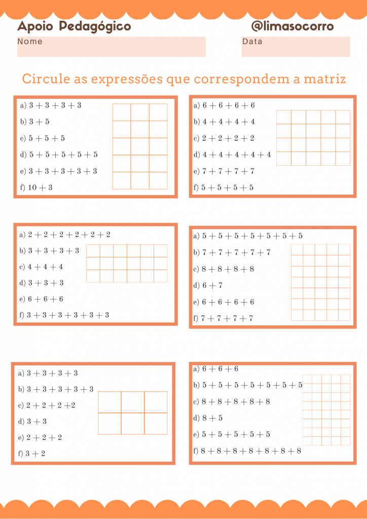 Atividades de multiplicação em pdf