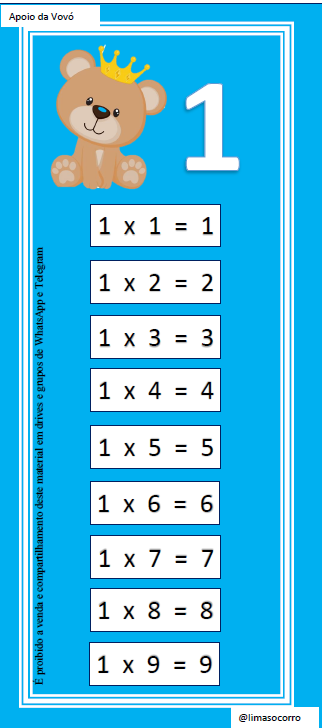 1º/2º ANO TABUADA MATEMÁTICA ✍🏻