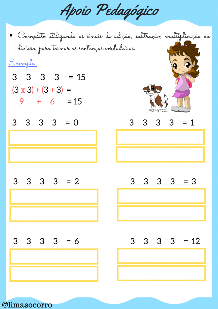 Matematica com as 4 operações