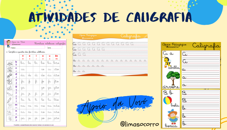 Caderno de Caligrafia grátis letras e palavras em pdf