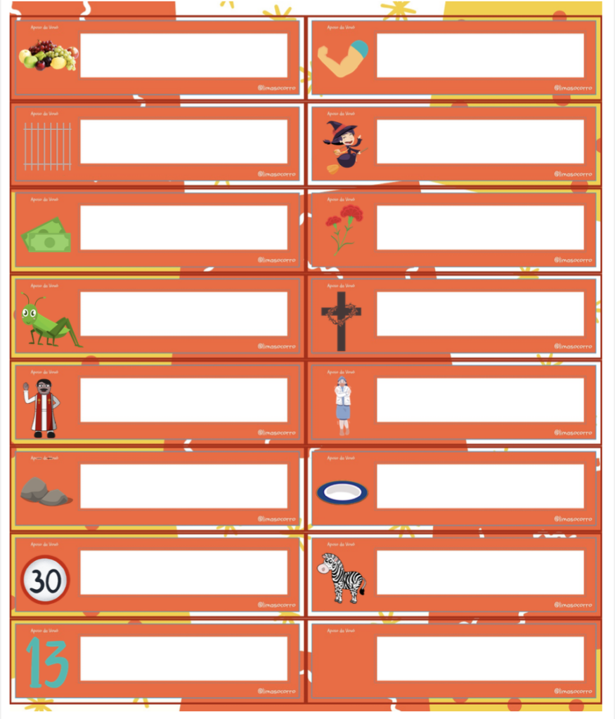 Caça-palavras na escola
