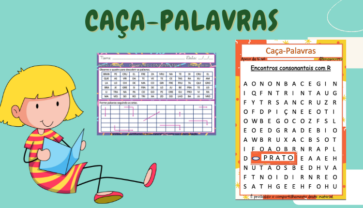 Caça-palavras na escola