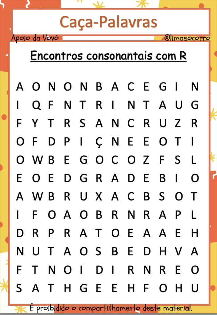 Caça-palavras na escola