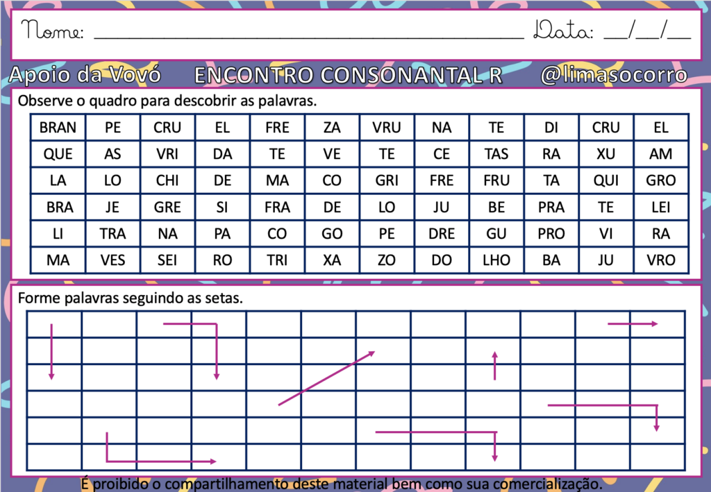 Caça palavras educação infantil - Ensinoja