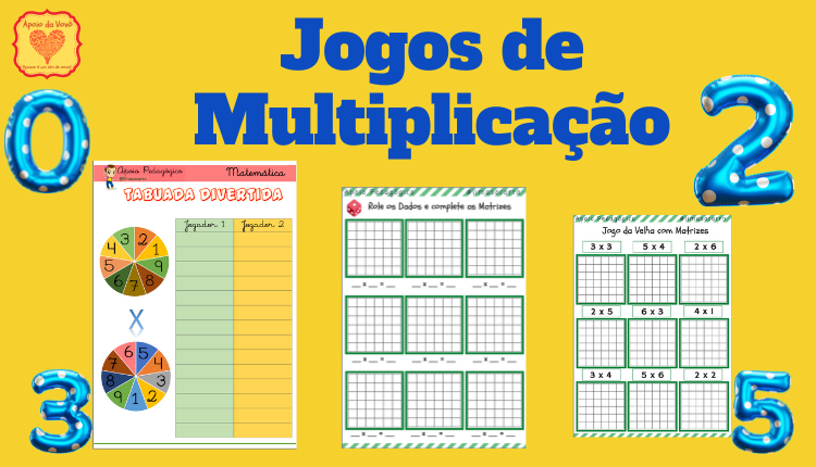 Multiplicação em fichas-Psicosol  Multiplicação, Tabuada, Jogo da tabuada